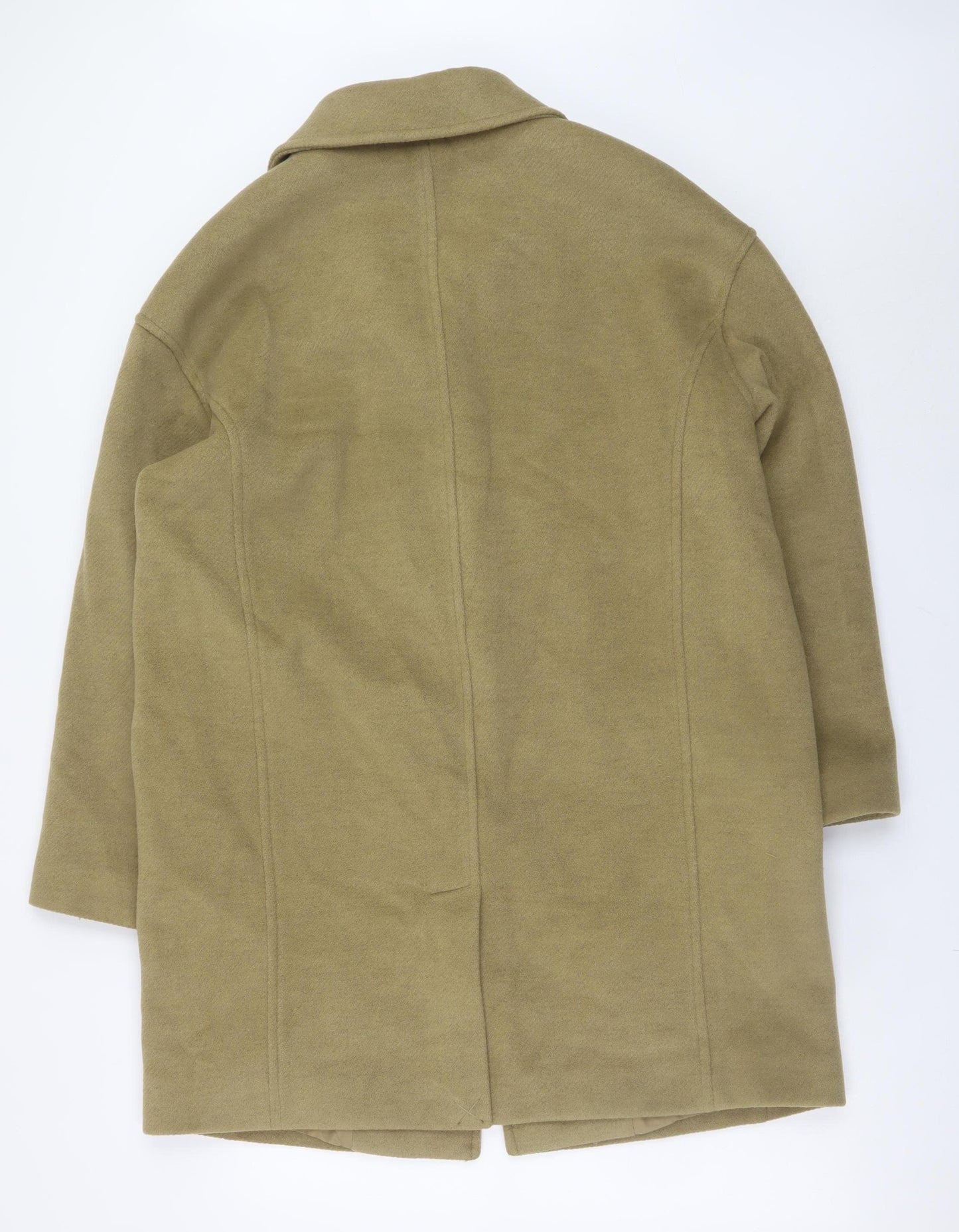 Marks and Spencer Women's Beige Mid-Length Wool Look Overcoat Size 14