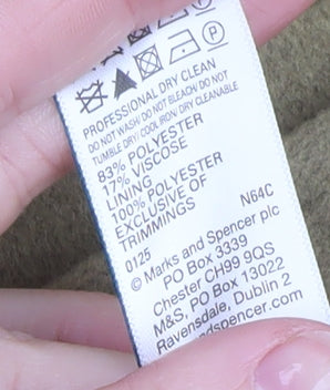 Marks and Spencer Women's Beige Mid-Length Wool Look Overcoat Size 14