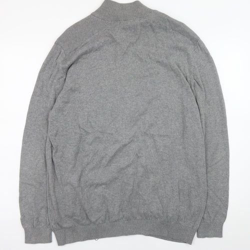 Dissident Men's Grey Full Zip Cotton Jumper XL