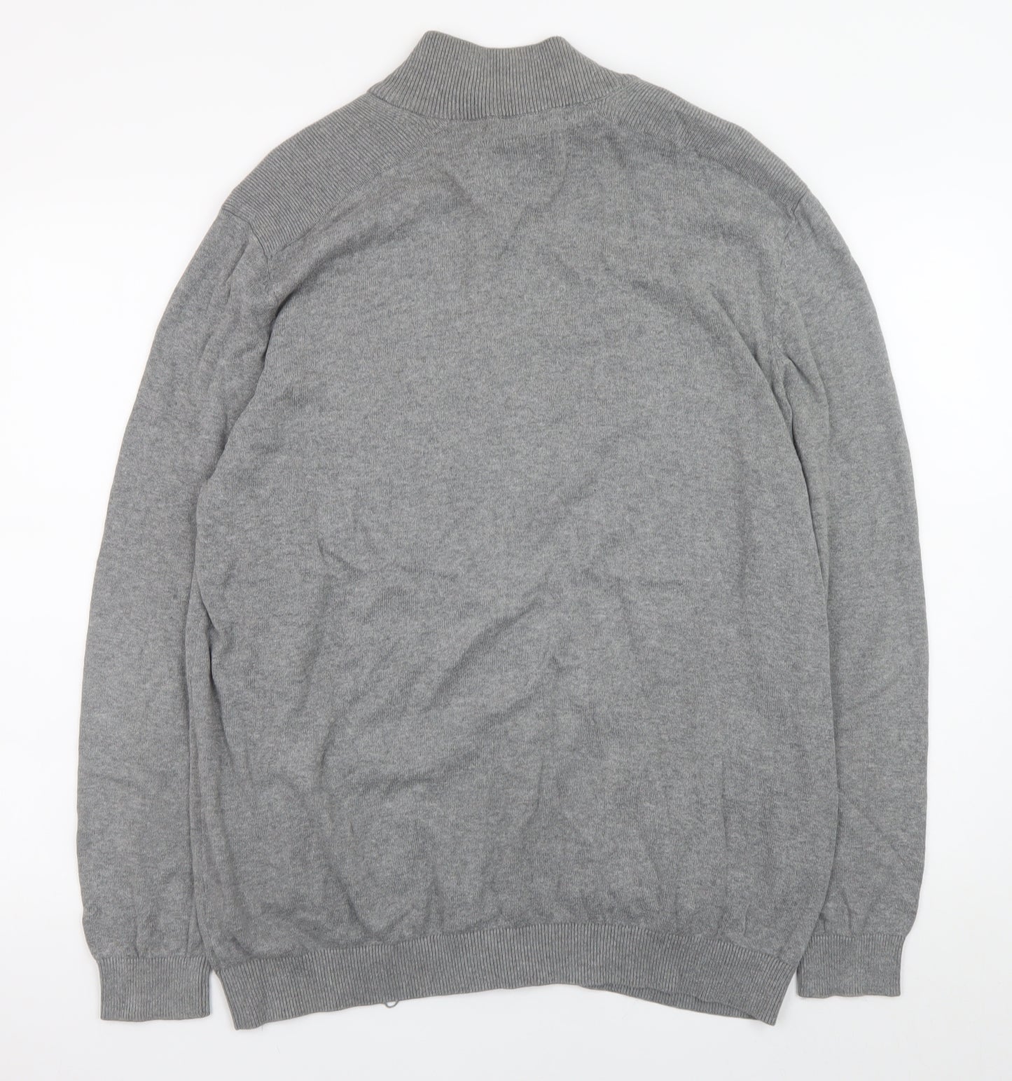 Dissident Men's Grey Full Zip Cotton Jumper XL