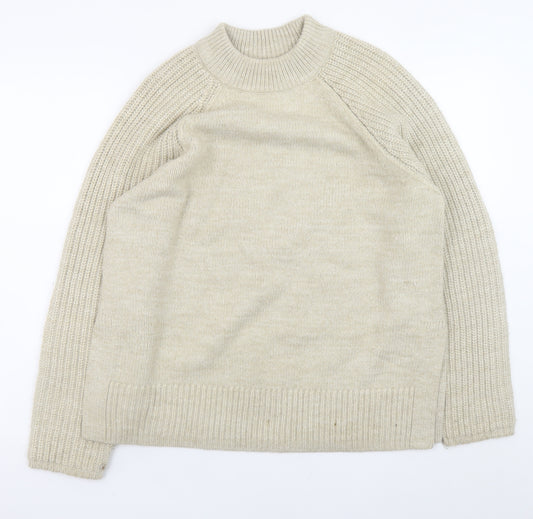 Marks and Spencer Womens Beige Medium Crew Neck Knit Jumper