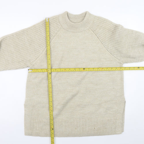 Marks and Spencer Womens Beige Medium Crew Neck Knit Jumper