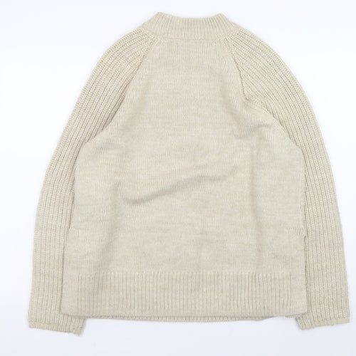 Marks and Spencer Womens Beige Medium Crew Neck Knit Jumper