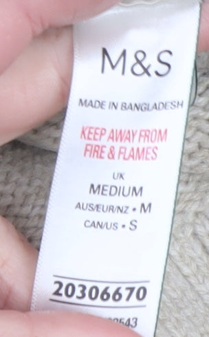 Marks and Spencer Womens Beige Medium Crew Neck Knit Jumper