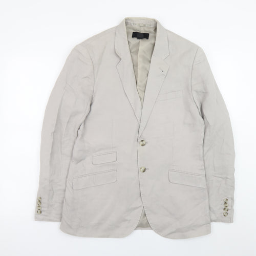 H&M Women’s Beige Linen Blend Blazer Size 20 Regular Fit