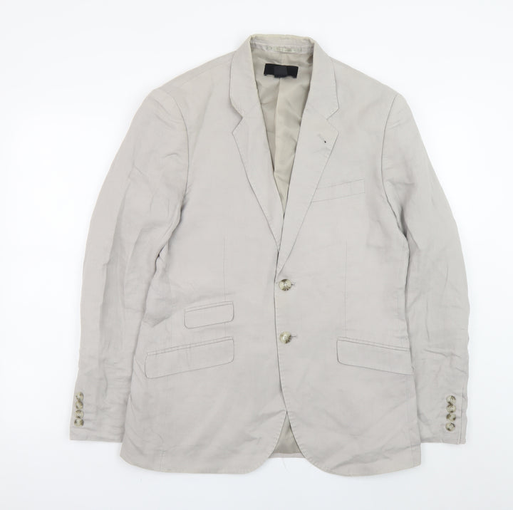 H&M Women’s Beige Linen Blend Blazer Size 20 Regular Fit