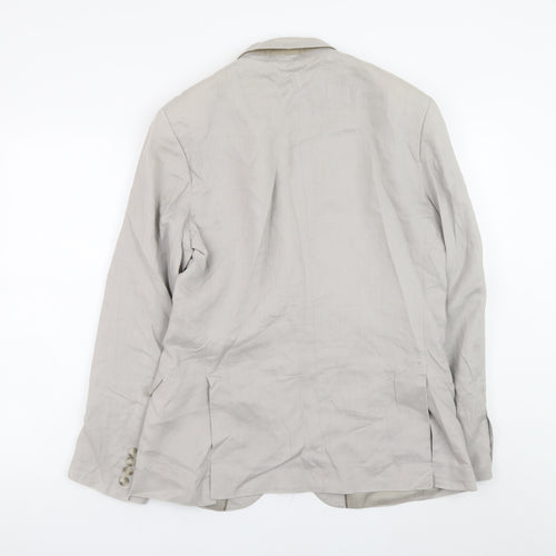 H&M Women’s Beige Linen Blend Blazer Size 20 Regular Fit