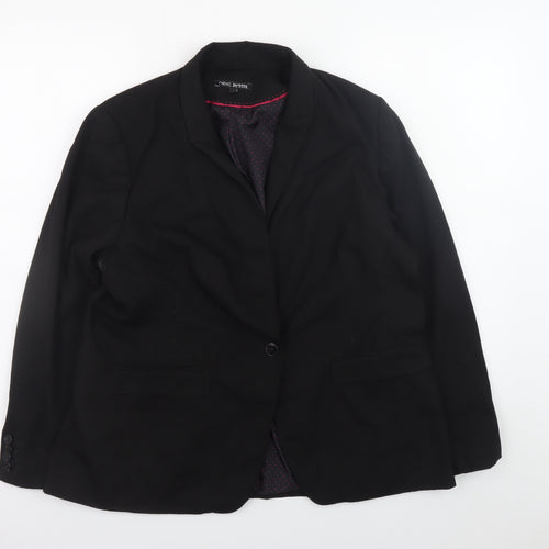 Next Petite Women's Black Blazer Jacket Size 18P Classic Formal Workwear
