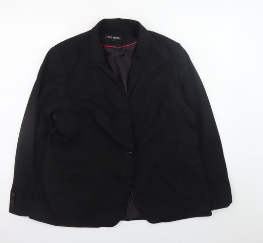 Next Petite Women's Black Blazer Jacket Size 18P Classic Formal Workwear