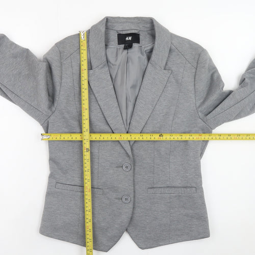 H&M Women’s Grey Blazer Size 14 Regular Fit Lined Jacket