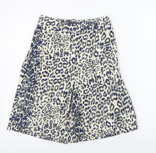 Marks and Spencer Womens Multicoloured Leopard Print Chino Shorts Size 6