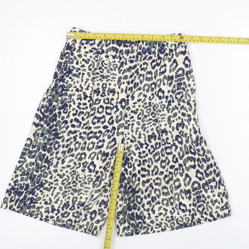 Marks and Spencer Womens Multicoloured Leopard Print Chino Shorts Size 6
