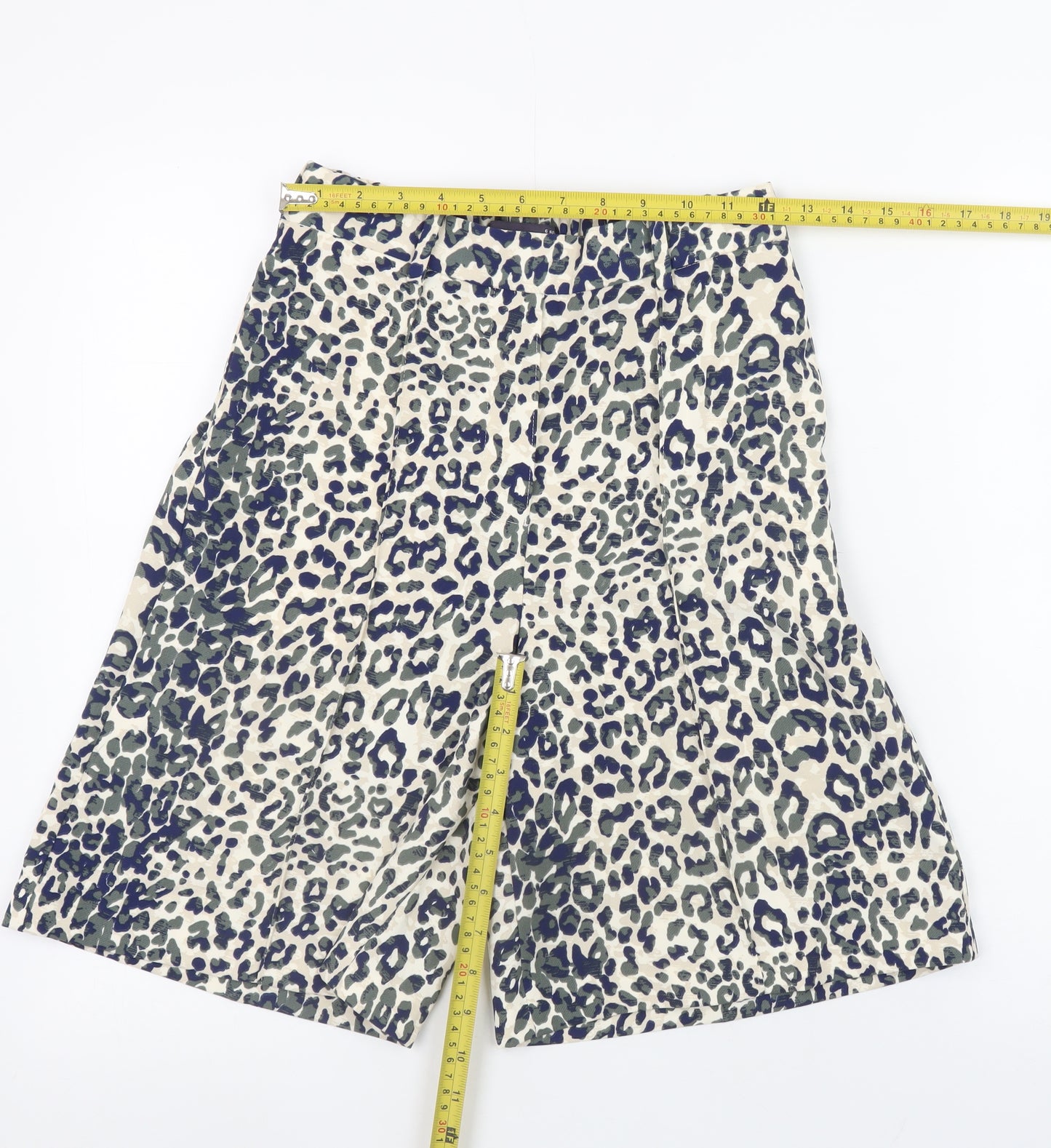 Marks and Spencer Womens Multicoloured Leopard Print Chino Shorts Size 6