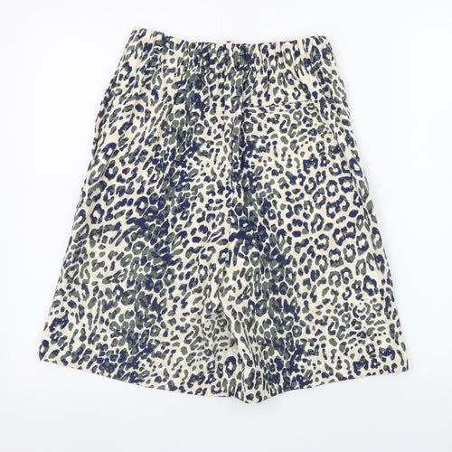 Marks and Spencer Womens Multicoloured Leopard Print Chino Shorts Size 6