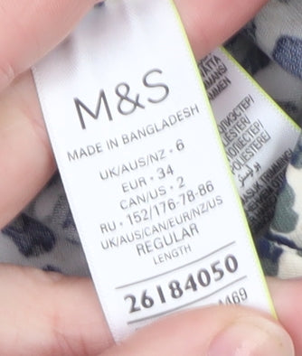 Marks and Spencer Womens Multicoloured Leopard Print Chino Shorts Size 6