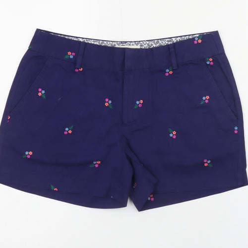 Cynthia Rowley Women’s Blue Embroidered Floral Chino Shorts UK 6