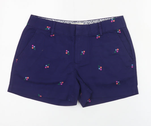 Cynthia Rowley Women’s Blue Embroidered Floral Chino Shorts UK 6