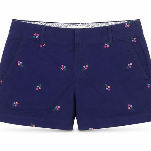 Cynthia Rowley Women’s Blue Embroidered Floral Chino Shorts UK 6