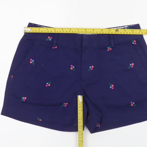 Cynthia Rowley Women’s Blue Embroidered Floral Chino Shorts UK 6