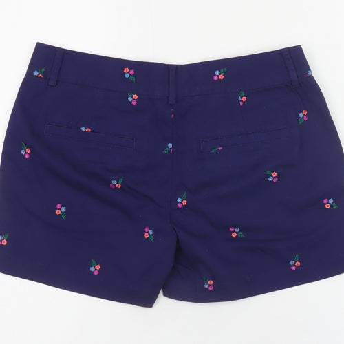 Cynthia Rowley Women’s Blue Embroidered Floral Chino Shorts UK 6