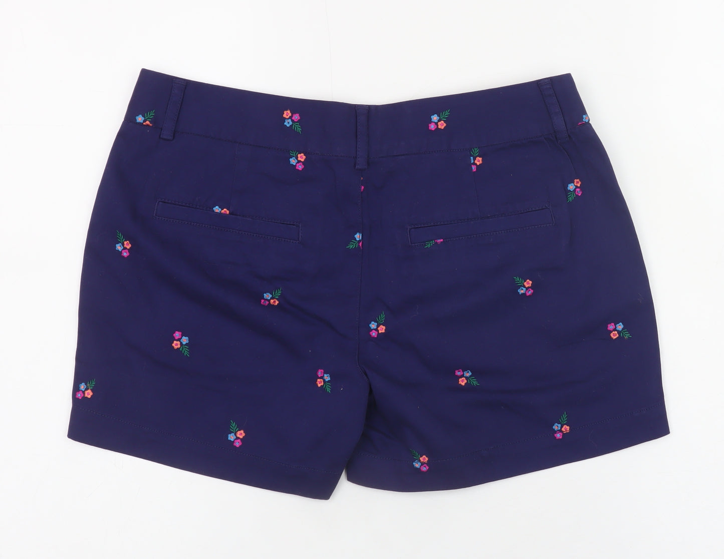 Cynthia Rowley Women’s Blue Embroidered Floral Chino Shorts UK 6