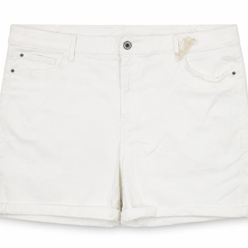 Marks and Spencer Women's White Chino Shorts Size 22 Stretch Cotton Blend