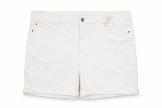 Marks and Spencer Women's White Chino Shorts Size 22 Stretch Cotton Blend