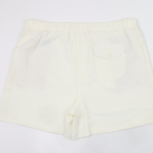 Marks and Spencer Women’s Ivory Chino Shorts Size 22 Regular Fit