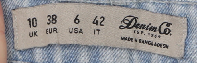 Denim Co Women’s Light Blue Lace Trim Denim Hot Pants Shorts Size 10