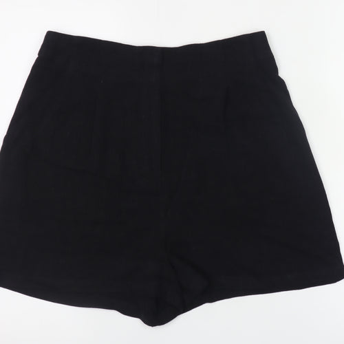 ASOS Women Black Size 10 High-Waist Chino Shorts
