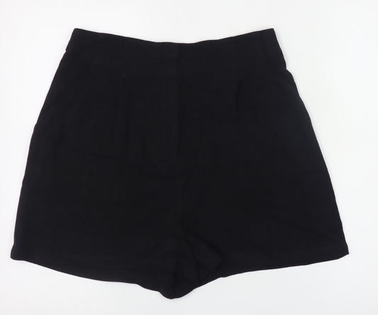 ASOS Women Black Size 10 High-Waist Chino Shorts