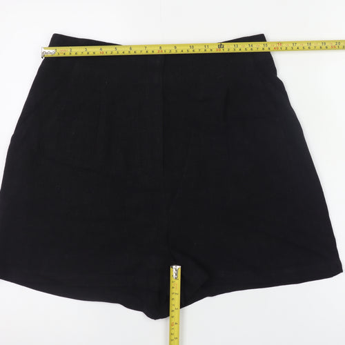 ASOS Women Black Size 10 High-Waist Chino Shorts