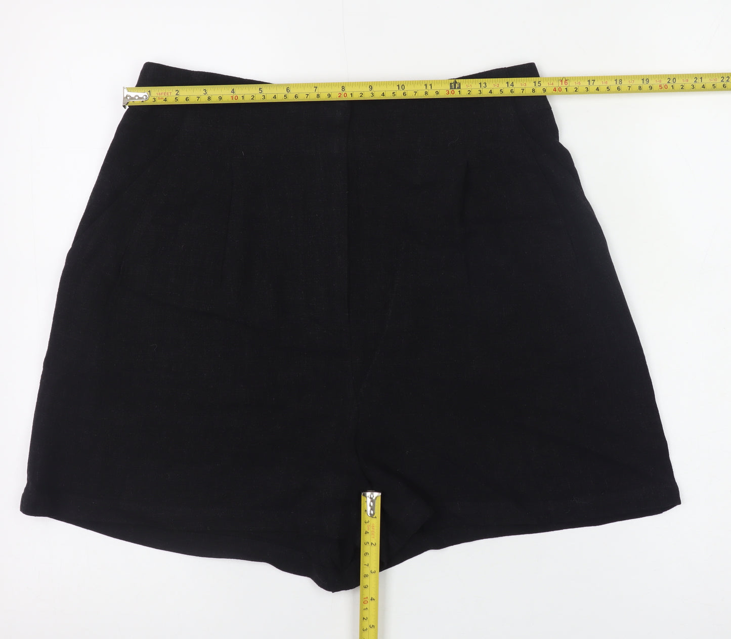ASOS Women Black Size 10 High-Waist Chino Shorts