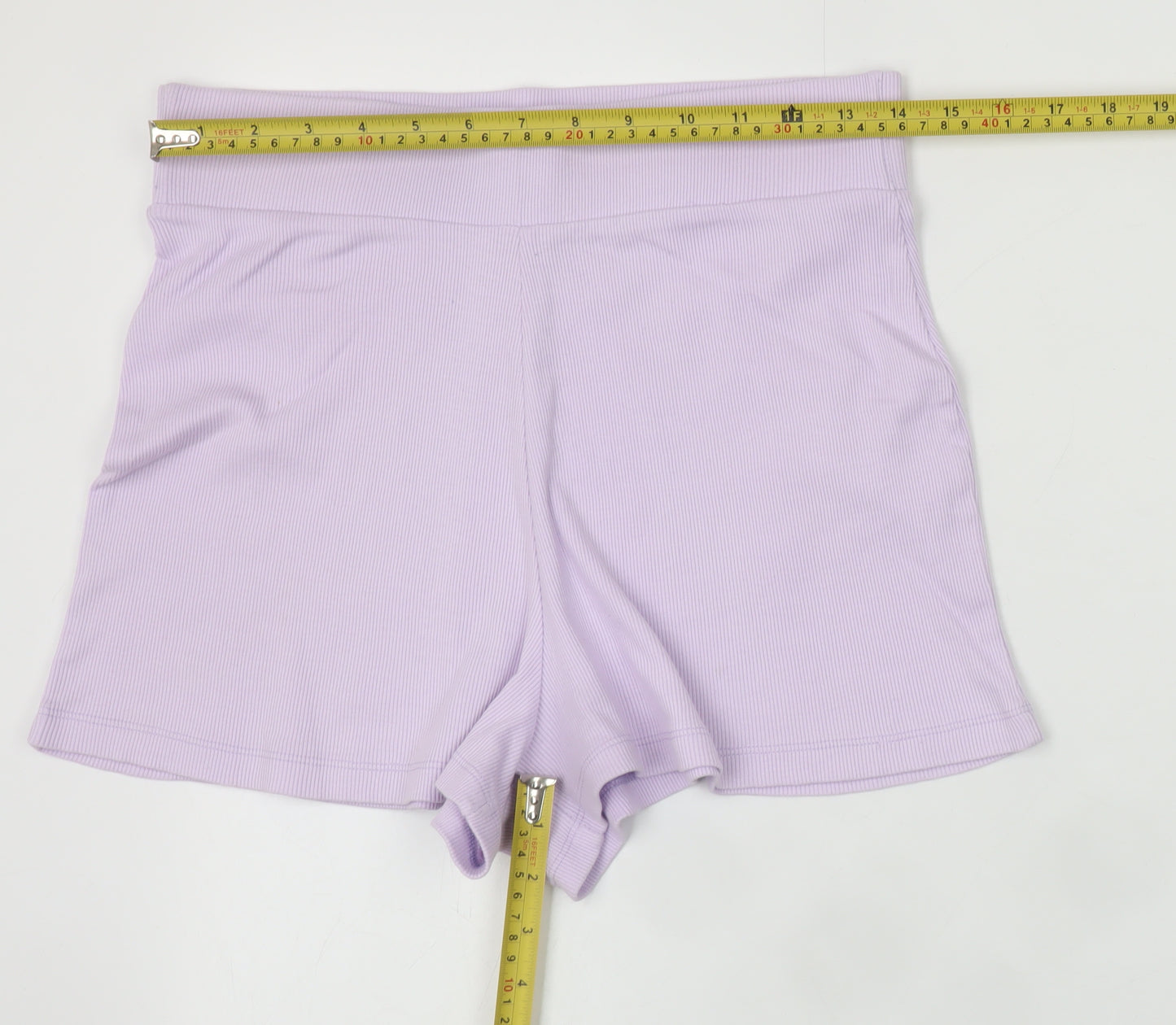 Threadbare Women’s Lilac Ribbed Biker Shorts UK 8