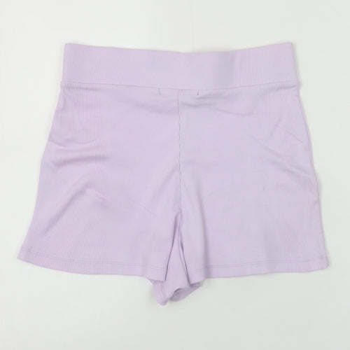 Threadbare Women’s Lilac Ribbed Biker Shorts UK 8