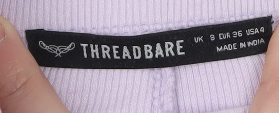 Threadbare Women’s Lilac Ribbed Biker Shorts UK 8