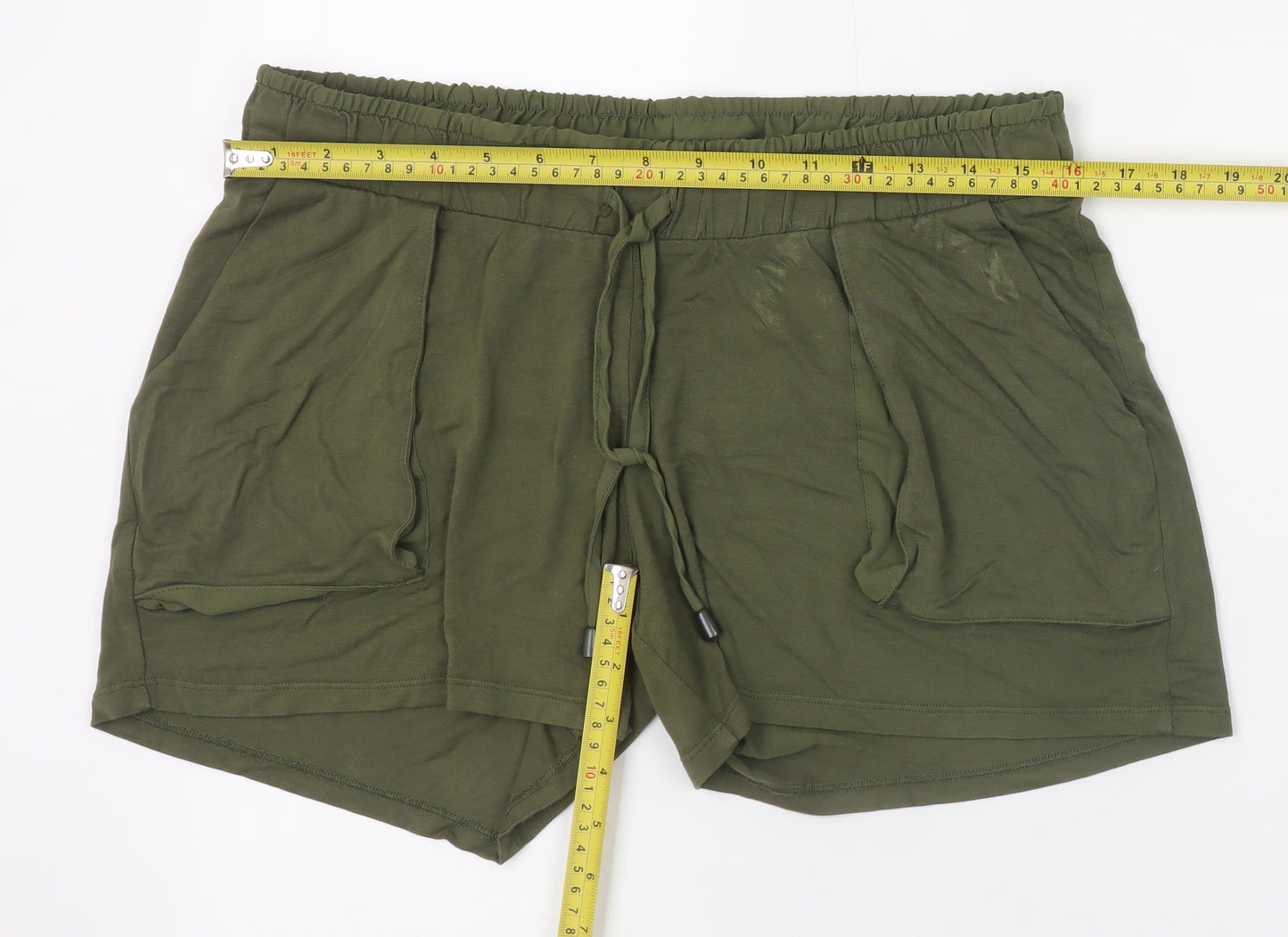 Next Maternity Green Drawstring Viscose Shorts Size 10