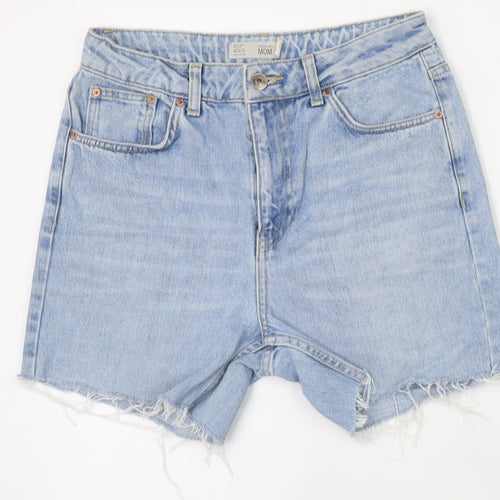 Topshop Moto Blue Denim High Rise Shorts W28 - Unisex Casual Retro