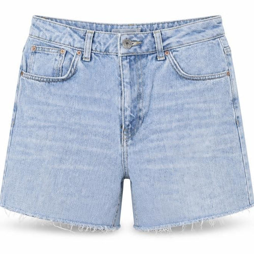 Topshop Moto Blue Denim High Rise Shorts W28 - Unisex Casual Retro
