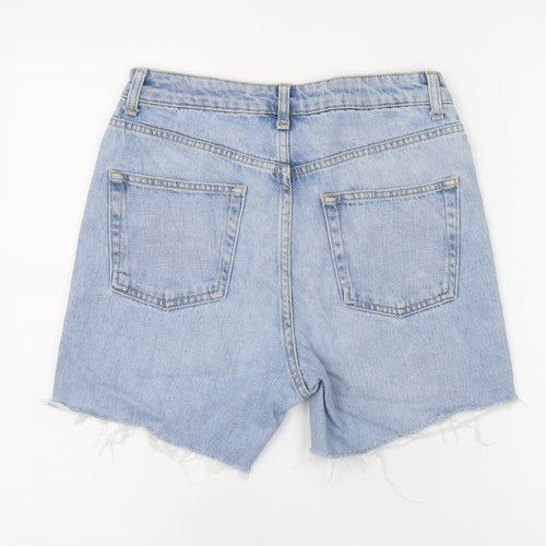 Topshop Moto Blue Denim High Rise Shorts W28 - Unisex Casual Retro