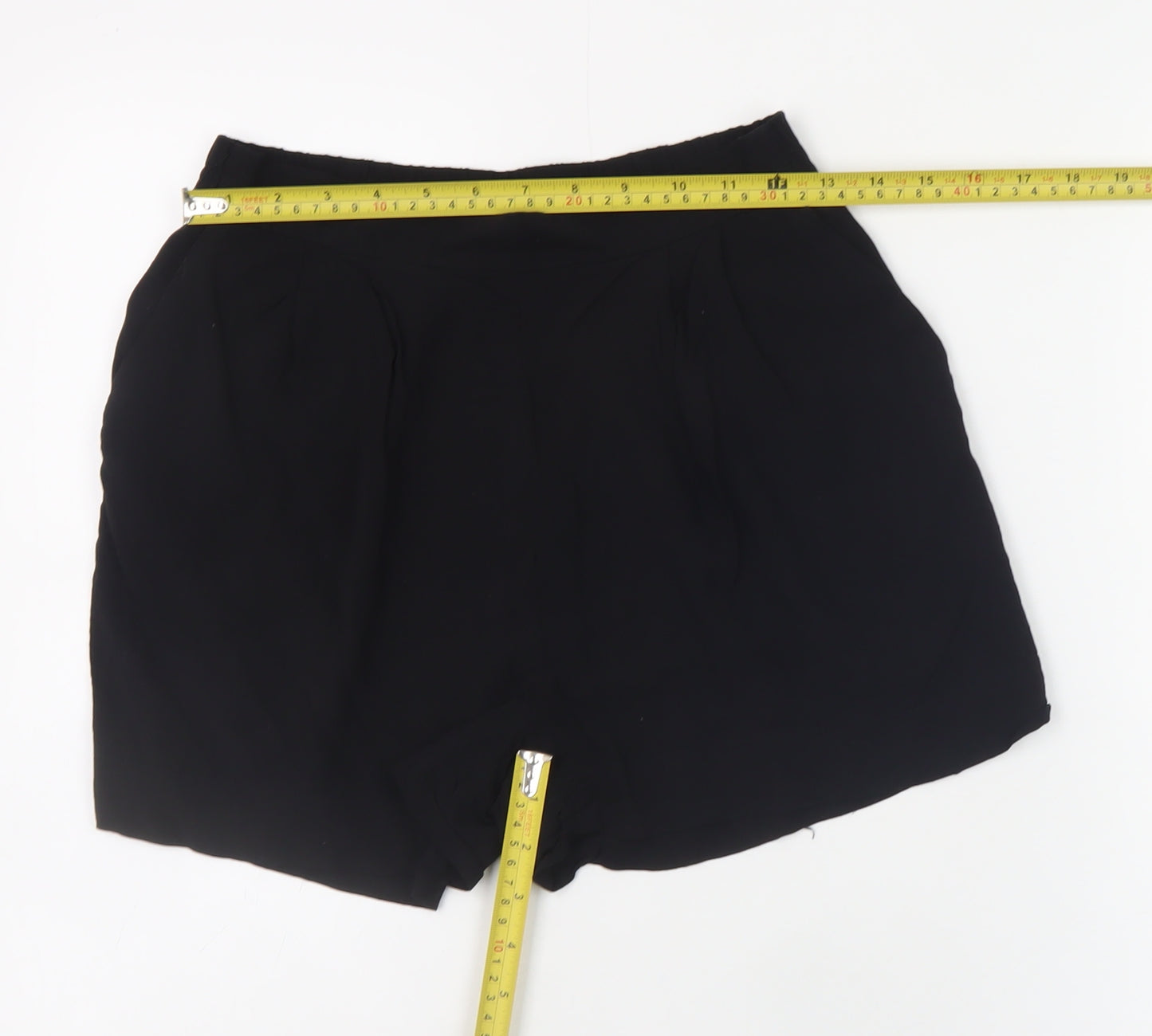H&M Women Black Viscose Shorts Size 6 High Waist Relaxed Fit