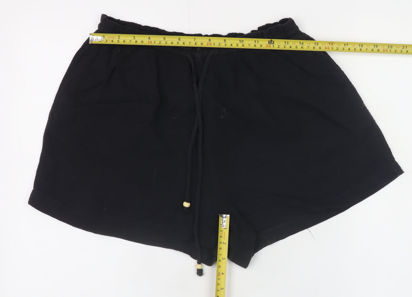 H&M Women’s Black Cotton Drawstring Shorts Size S