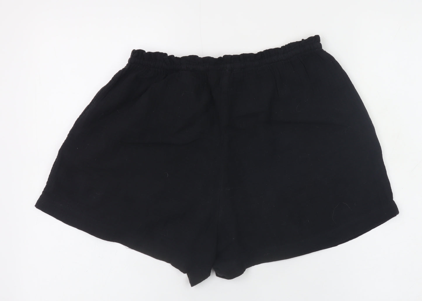 H&M Women’s Black Cotton Drawstring Shorts Size S