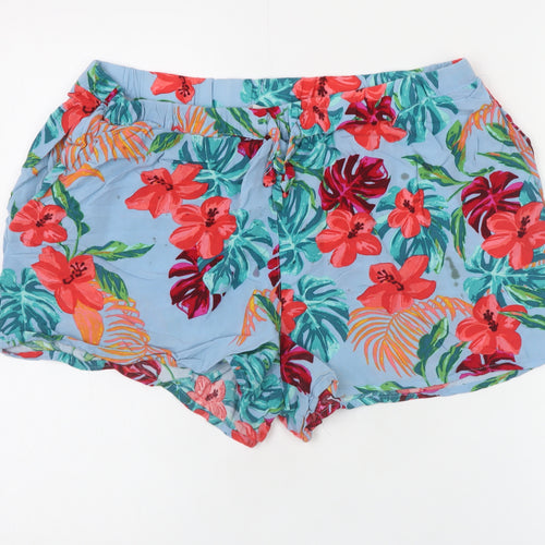 Red Herring Women's Multicoloured Floral Viscose Shorts Size 16