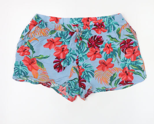 Red Herring Women's Multicoloured Floral Viscose Shorts Size 16