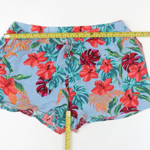 Red Herring Women's Multicoloured Floral Viscose Shorts Size 16