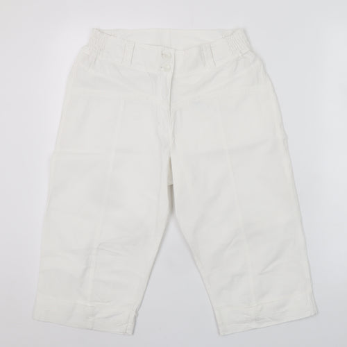 La Cotonnière Women White L Cargo Cotton Shorts