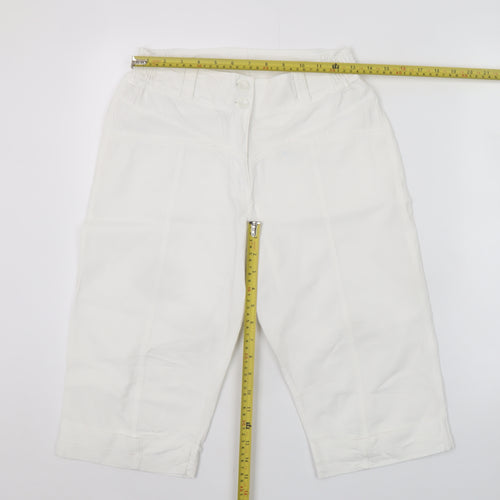 La Cotonnière Women White L Cargo Cotton Shorts