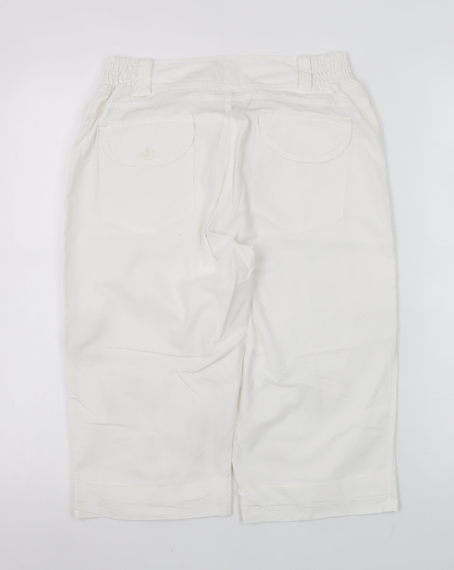 La Cotonnière Women White L Cargo Cotton Shorts