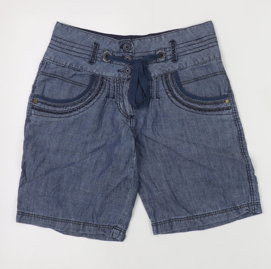Next Women’s Blue Chino Shorts Size 6 Casual Cotton Summer